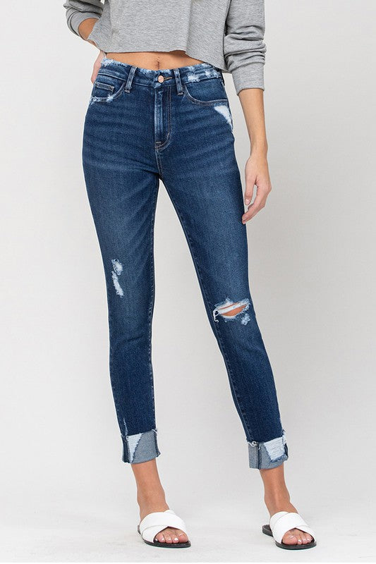 Hailey High Rise Distressed Clean Cut Crop Skinny | Shop Webbi