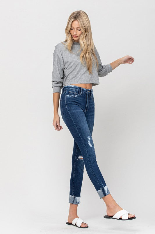 Hailey High Rise Distressed Clean Cut Crop Skinny | Shop Webbi