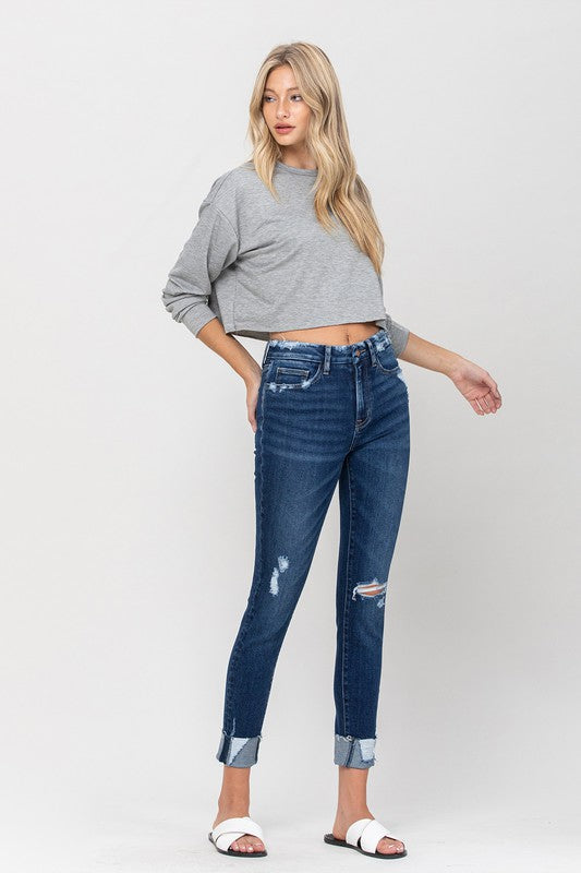 Hailey High Rise Distressed Clean Cut Crop Skinny | Shop Webbi