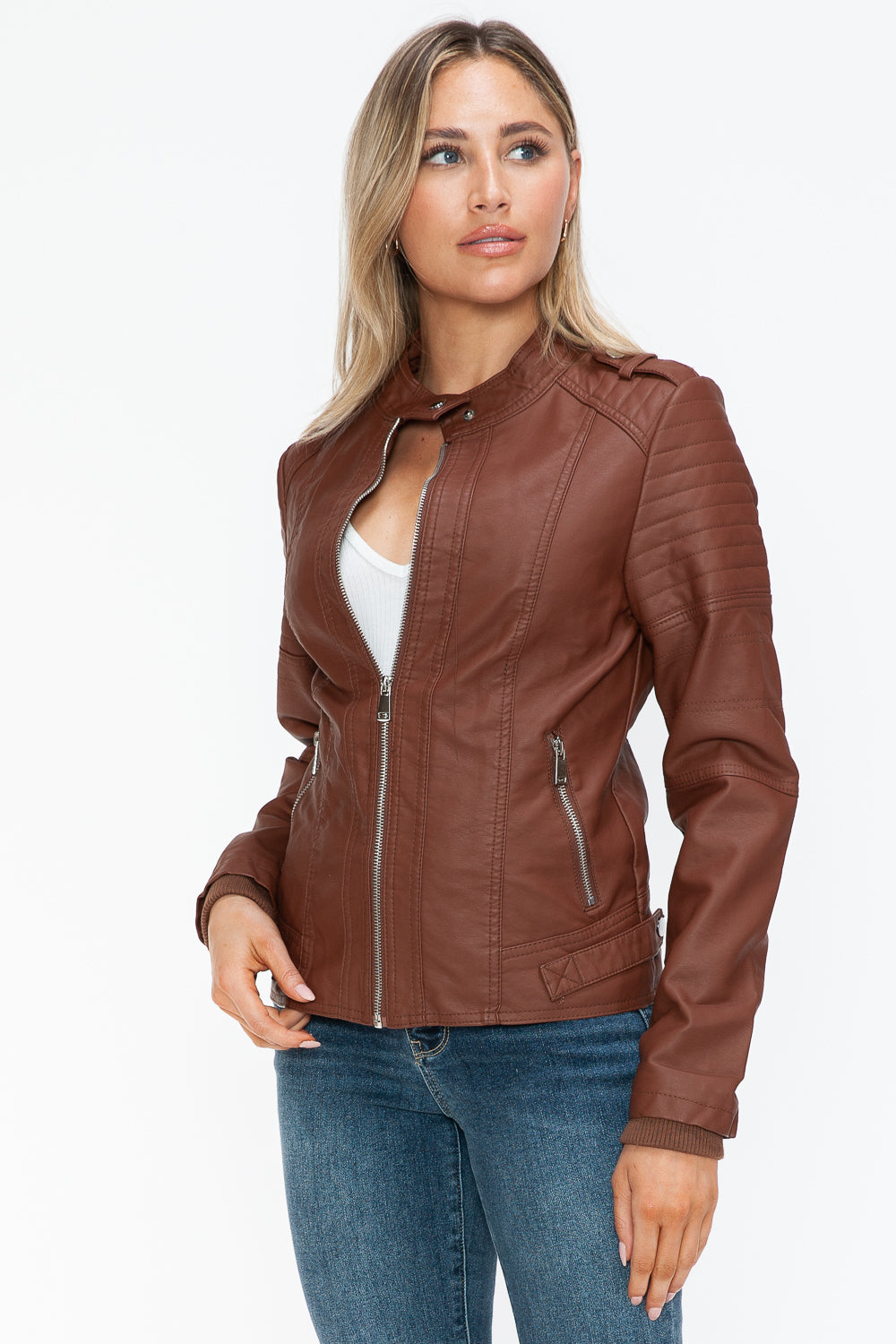 Biker Jacket with Side Zip Pockets