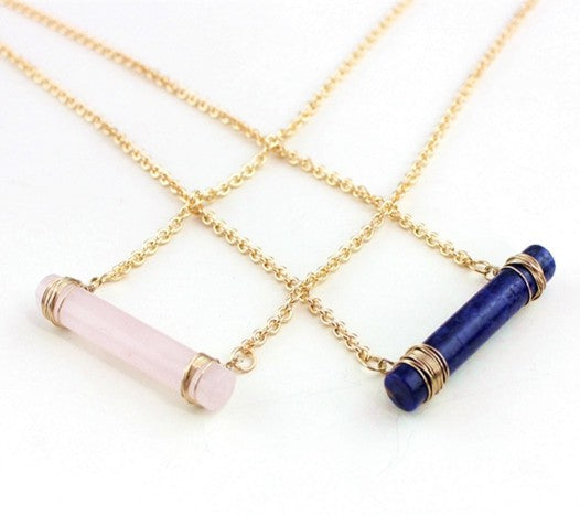 Quartz Cylinder Necklace | Shop Webbi