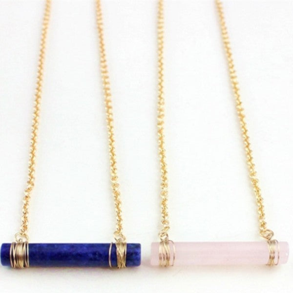 Quartz Cylinder Necklace | Shop Webbi