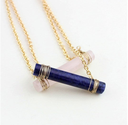 Quartz Cylinder Necklace | Shop Webbi