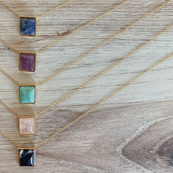 Square Drop Necklace | Shop Webbi