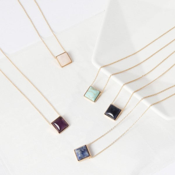 Square Drop Necklace | Shop Webbi