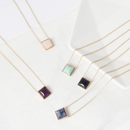 Square Drop Necklace | Shop Webbi