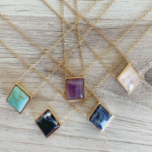 Square Drop Necklace | Shop Webbi