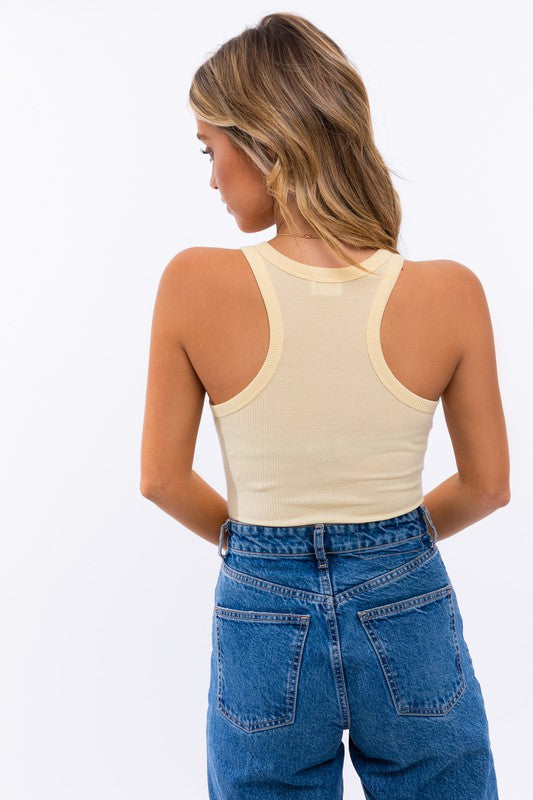 Front Cut-Out Racerback Bodysuit | Shop Webbi