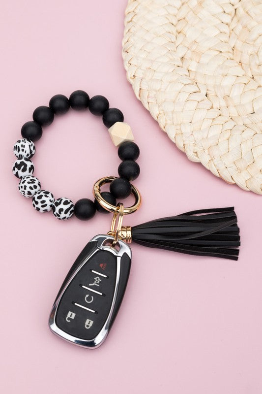 Silicone Color Block Print Key Ring Bracelet | Shop Webbi