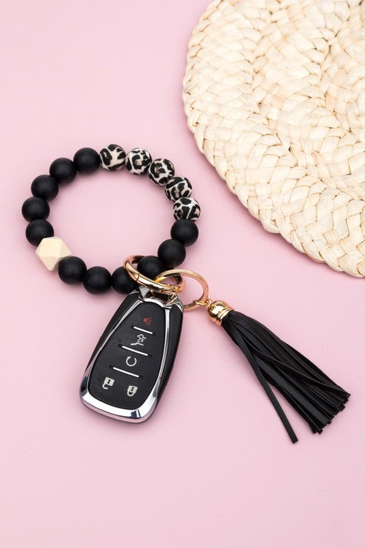 Silicone Color Block Print Key Ring Bracelet | Shop Webbi