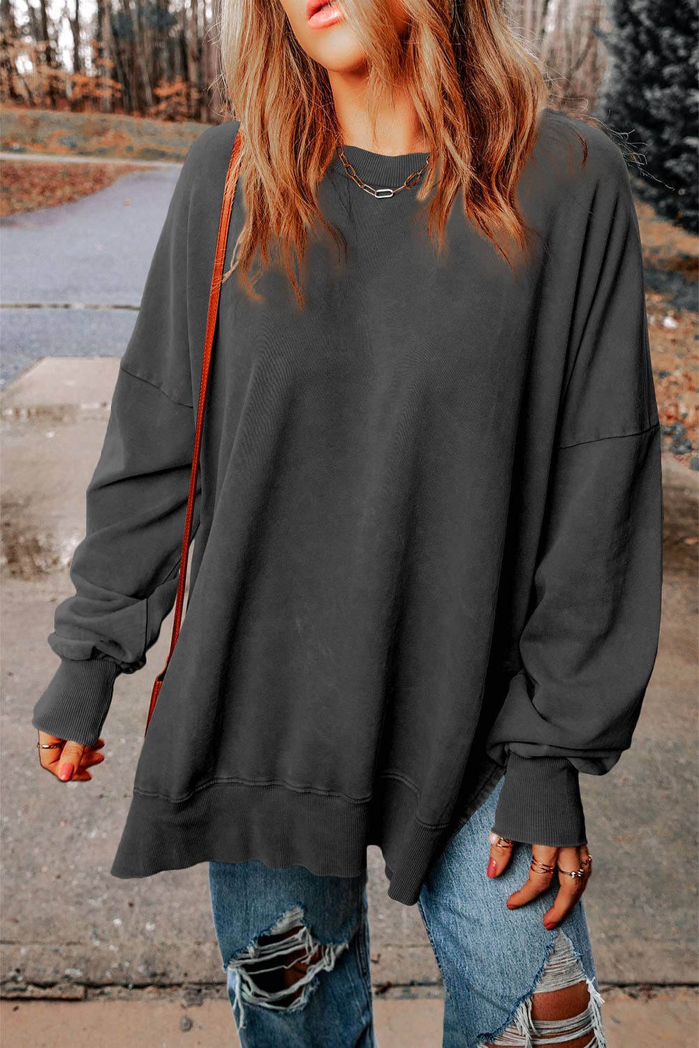 Oversized Sweatshirt with Drop Shoulder Design | Shop Webbi