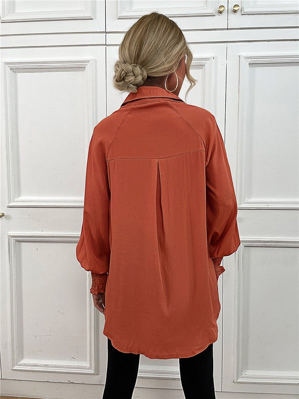 Mary Jane Long Sleeve Button Down Blouse