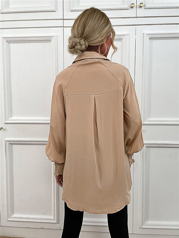 Mary Jane Long Sleeve Button Down Blouse