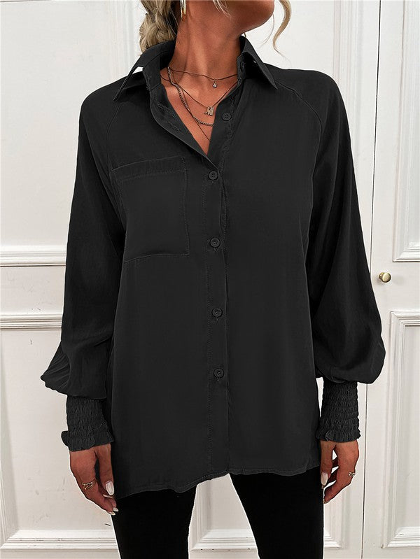 Mary Jane Long Sleeve Button Down Blouse