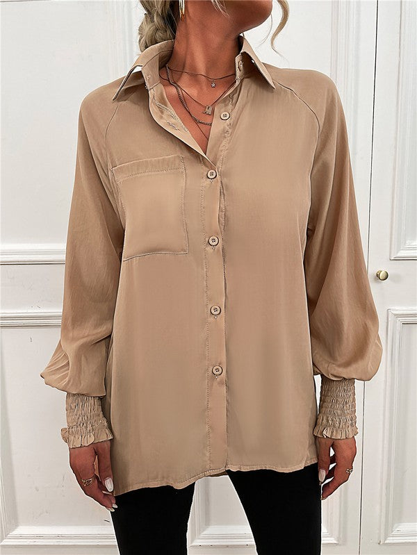 Mary Jane Long Sleeve Button Down Blouse
