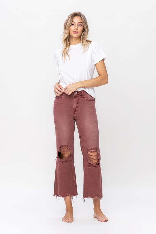 90's Vintage High Rise Crop Flare Jeans | Shop Webbi