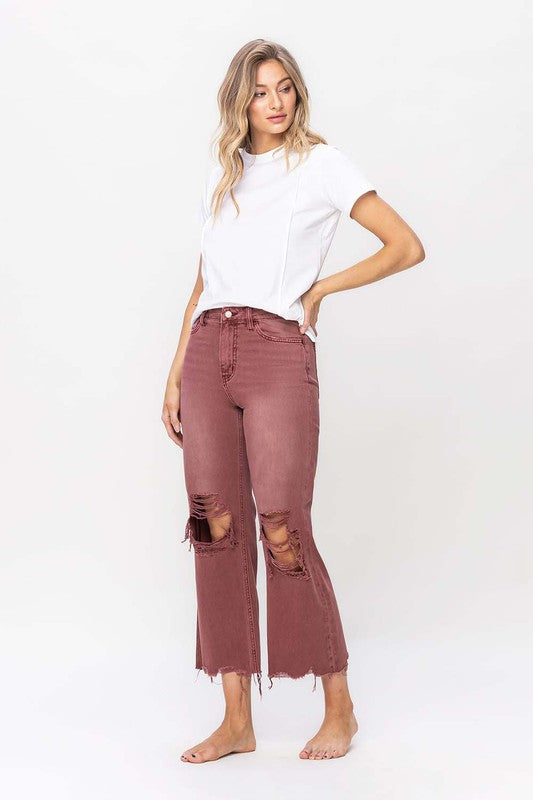 90's Vintage High Rise Crop Flare Jeans | Shop Webbi