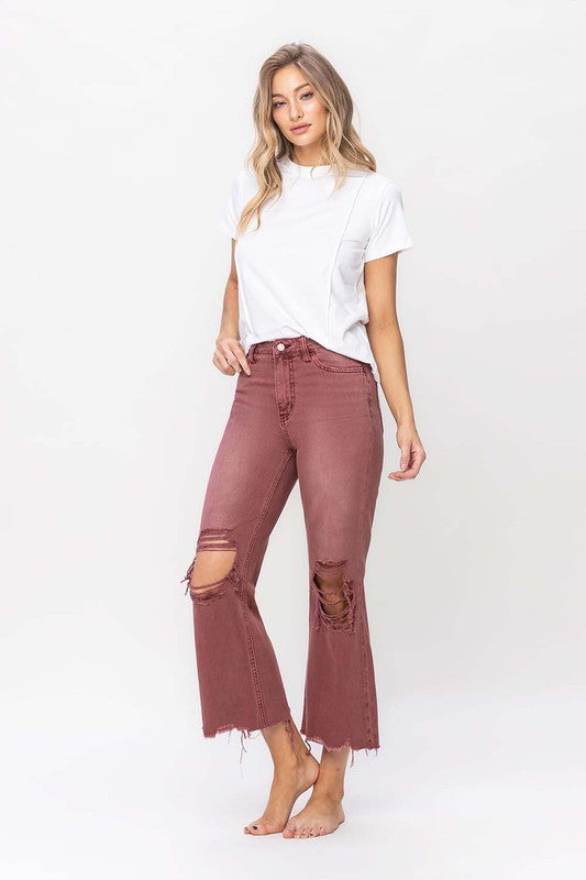 90's Vintage High Rise Crop Flare Jeans | Shop Webbi