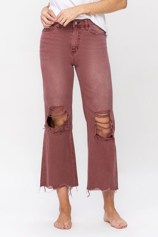 90's Vintage High Rise Crop Flare Jeans | Shop Webbi