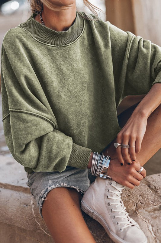 Mineral Washed Acid dye Sweatshirt Pullover | Shop Webbi