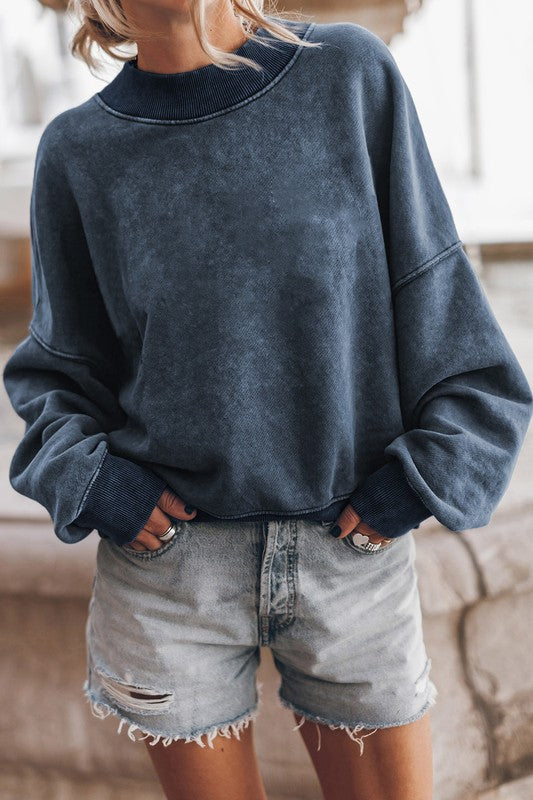 Mineral Washed Acid dye Sweatshirt Pullover | Shop Webbi