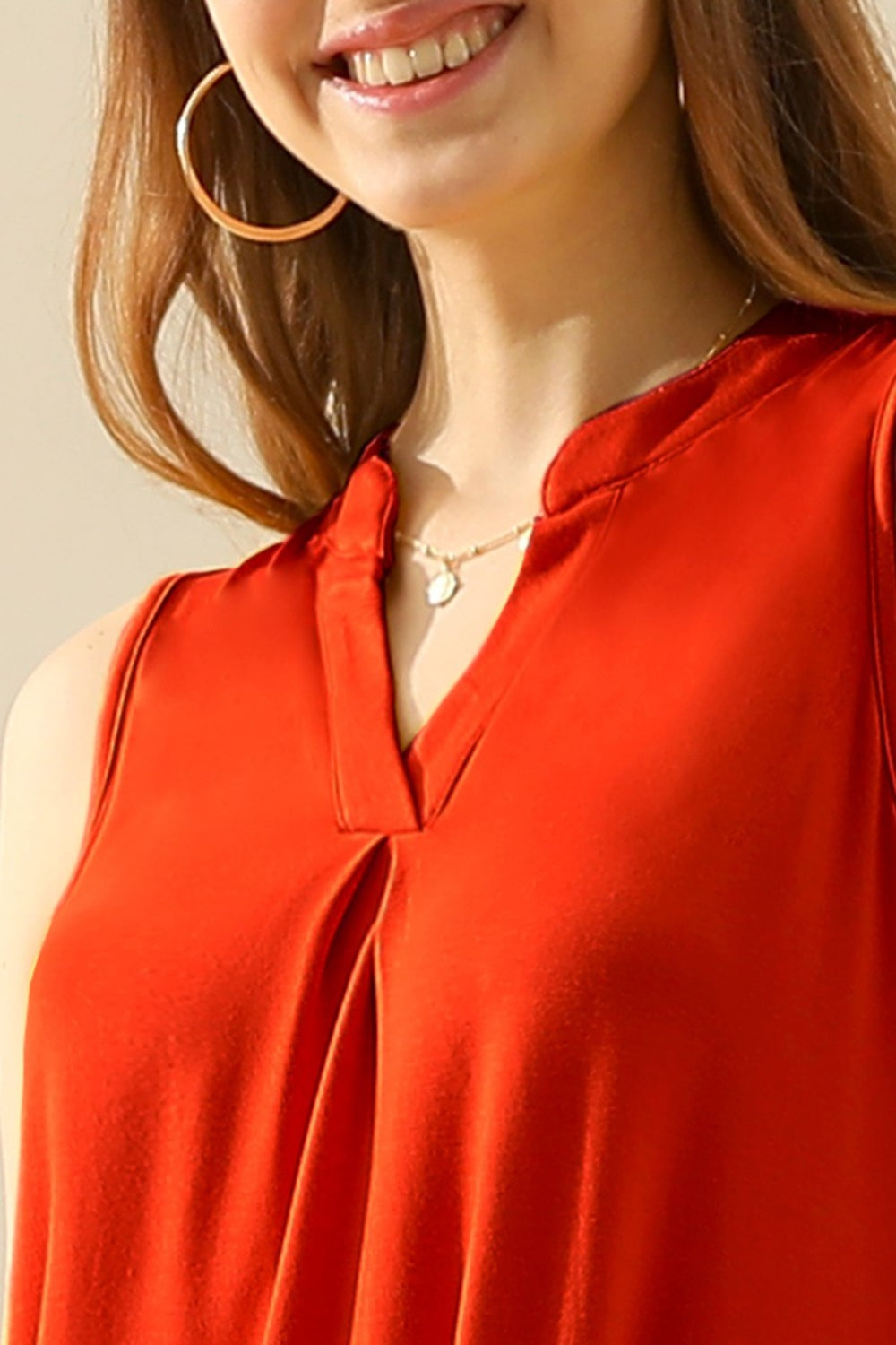Notched Sleeveless Top | Shop Webbi