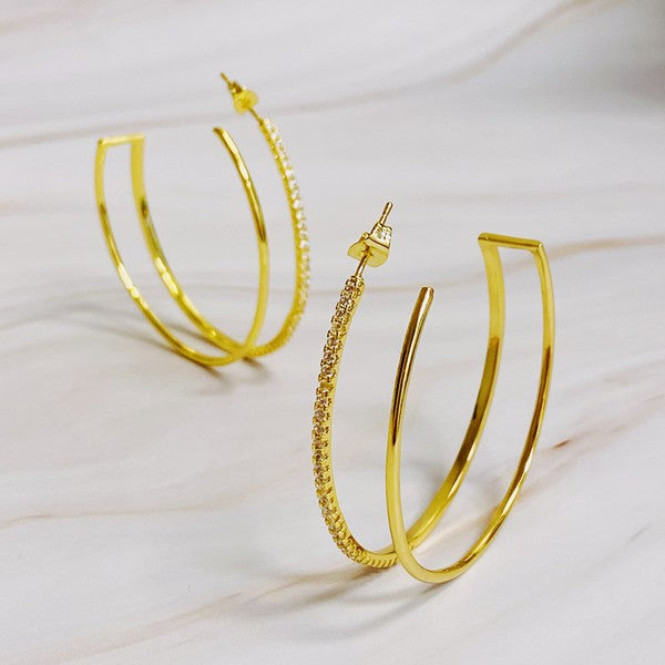 Doubled Open Top Hoop Earrings | Shop Webbi