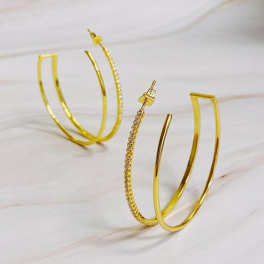 Doubled Open Top Hoop Earrings | Shop Webbi