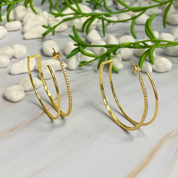 Doubled Open Top Hoop Earrings | Shop Webbi