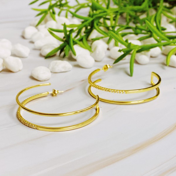 Doubled Open Top Hoop Earrings | Shop Webbi