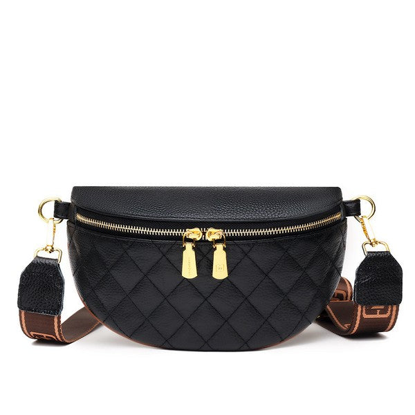 Myra Quilted Leather Crescent Sling Bag | Shop Webbi