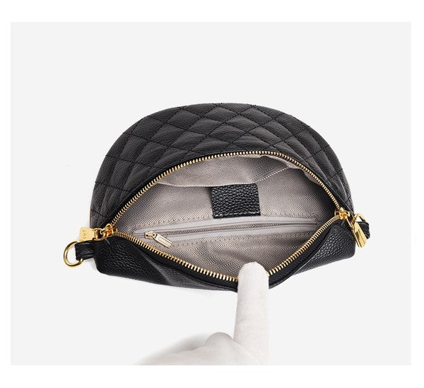 Myra Quilted Leather Crescent Sling Bag | Shop Webbi