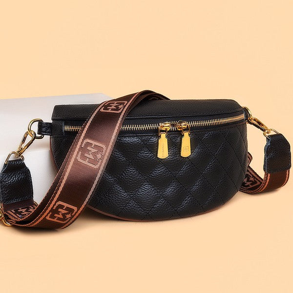 Myra Quilted Leather Crescent Sling Bag | Shop Webbi