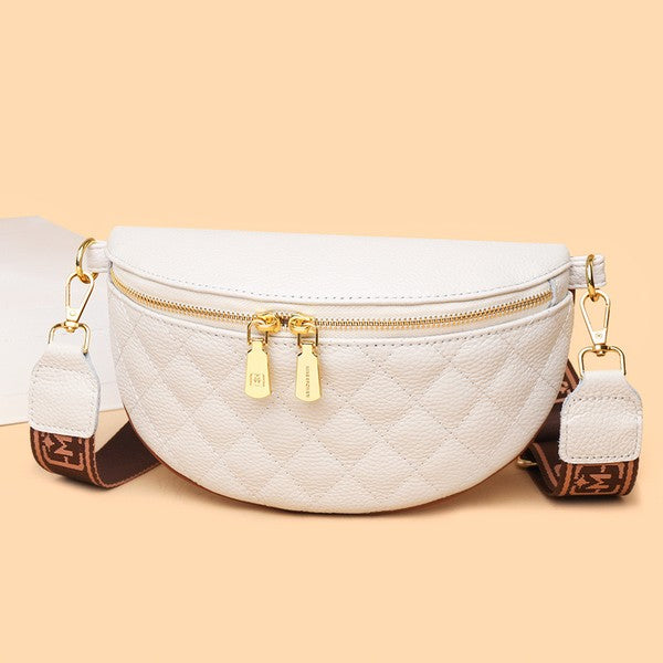 Myra Quilted Leather Crescent Sling Bag | Shop Webbi