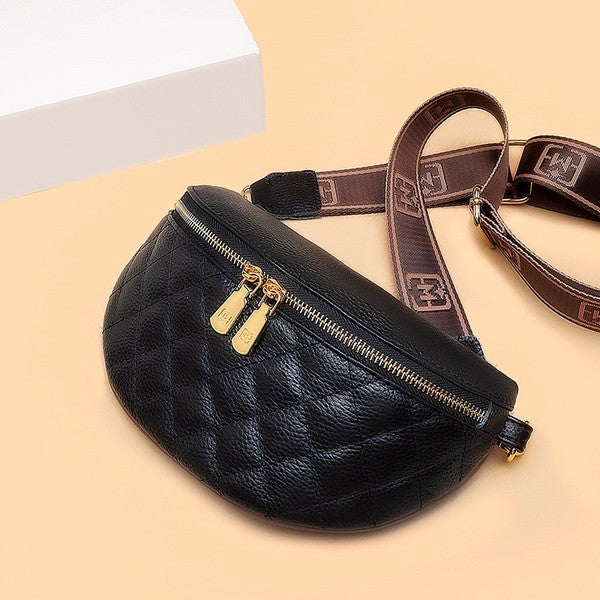 Myra Quilted Leather Crescent Sling Bag | Shop Webbi