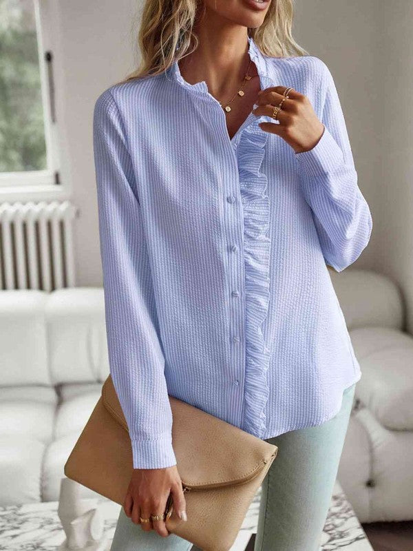 Nat Ruffle Trim Shirt | Shop Webbi