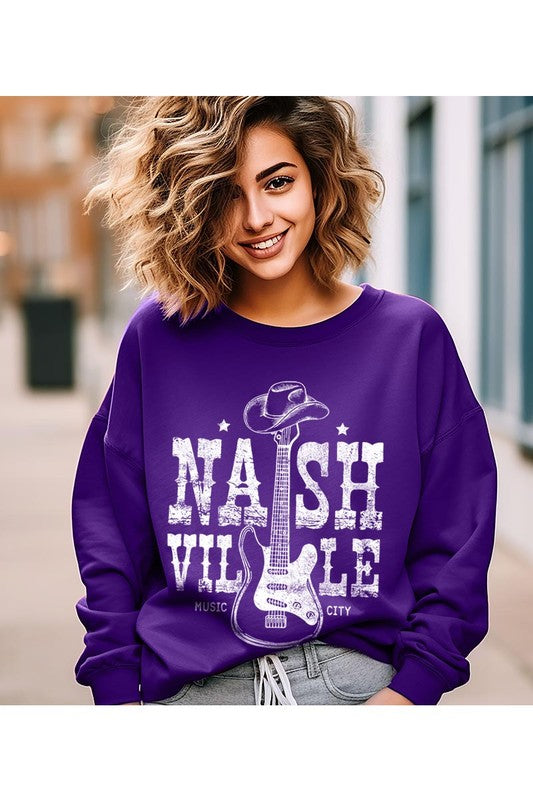 Nashville Cowboy Guitar Graphic Fleece Sweatshirts | Shop Webbi