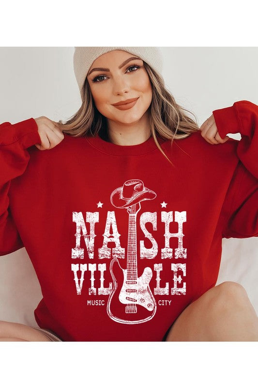 Nashville Cowboy Guitar Graphic Fleece Sweatshirts | Shop Webbi