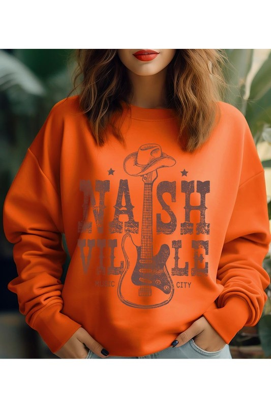 Nashville Cowboy Guitar Graphic Fleece Sweatshirts | Shop Webbi