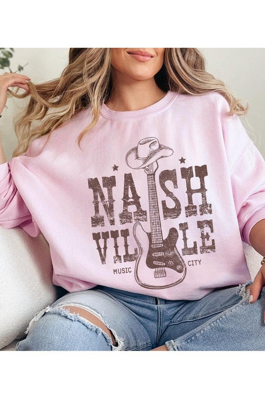 Nashville Cowboy Guitar Graphic Fleece Sweatshirts | Shop Webbi