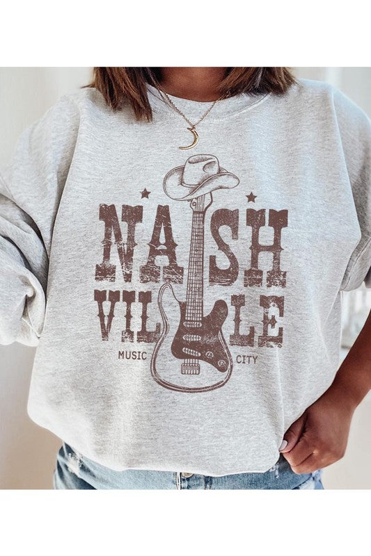 Nashville Cowboy Guitar Graphic Fleece Sweatshirts | Shop Webbi