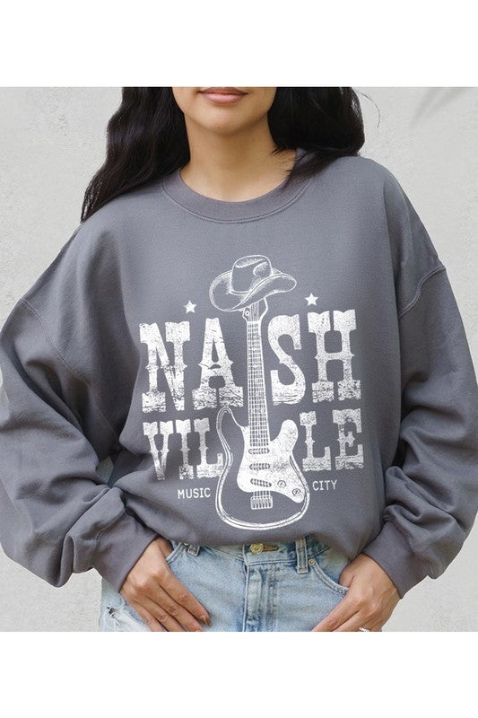 Nashville Cowboy Guitar Graphic Fleece Sweatshirts | Shop Webbi