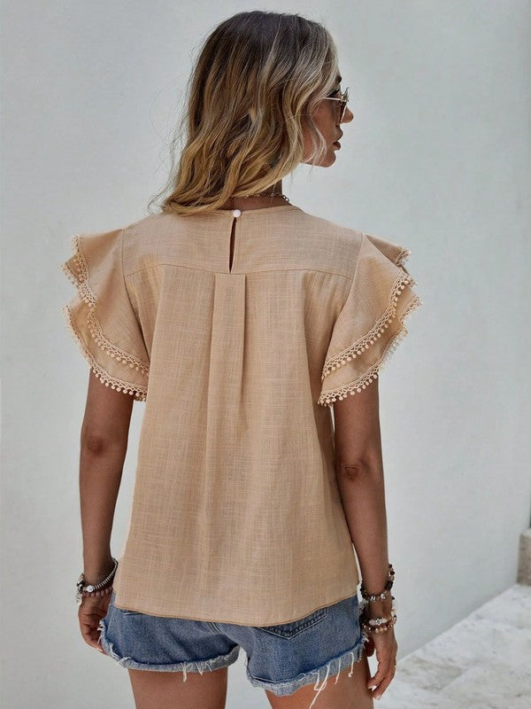 Denise Ruffle Cap Sleeve Top | Shop Webbi
