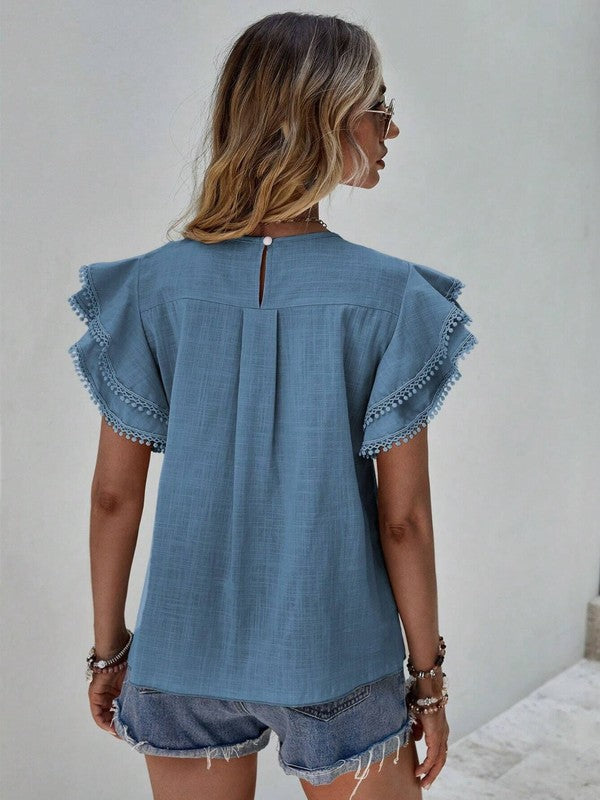 Denise Ruffle Cap Sleeve Top | Shop Webbi