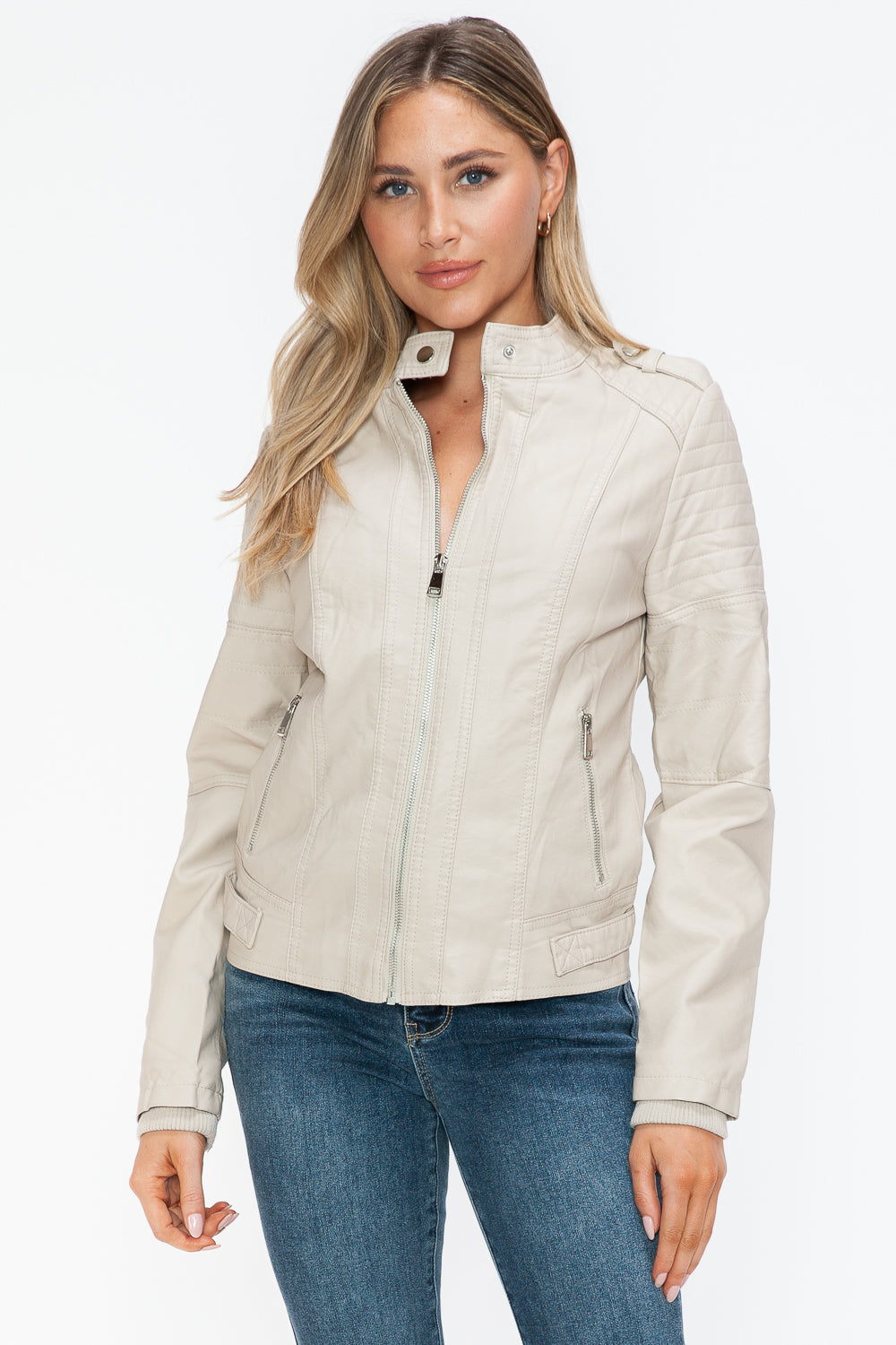 Biker Jacket with Side Zip Pockets