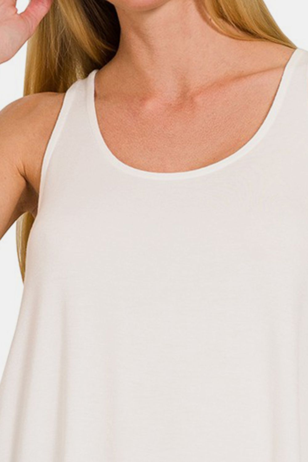 Round Neck Flowy Hem Tank | Shop Webbi