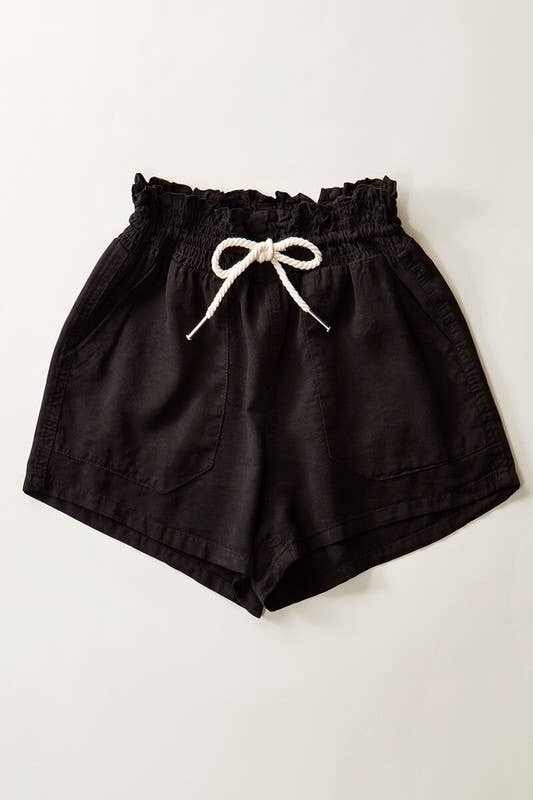 ROPE DRAWSTRING TENCEL SUMMER SHORTS | Shop Webbi