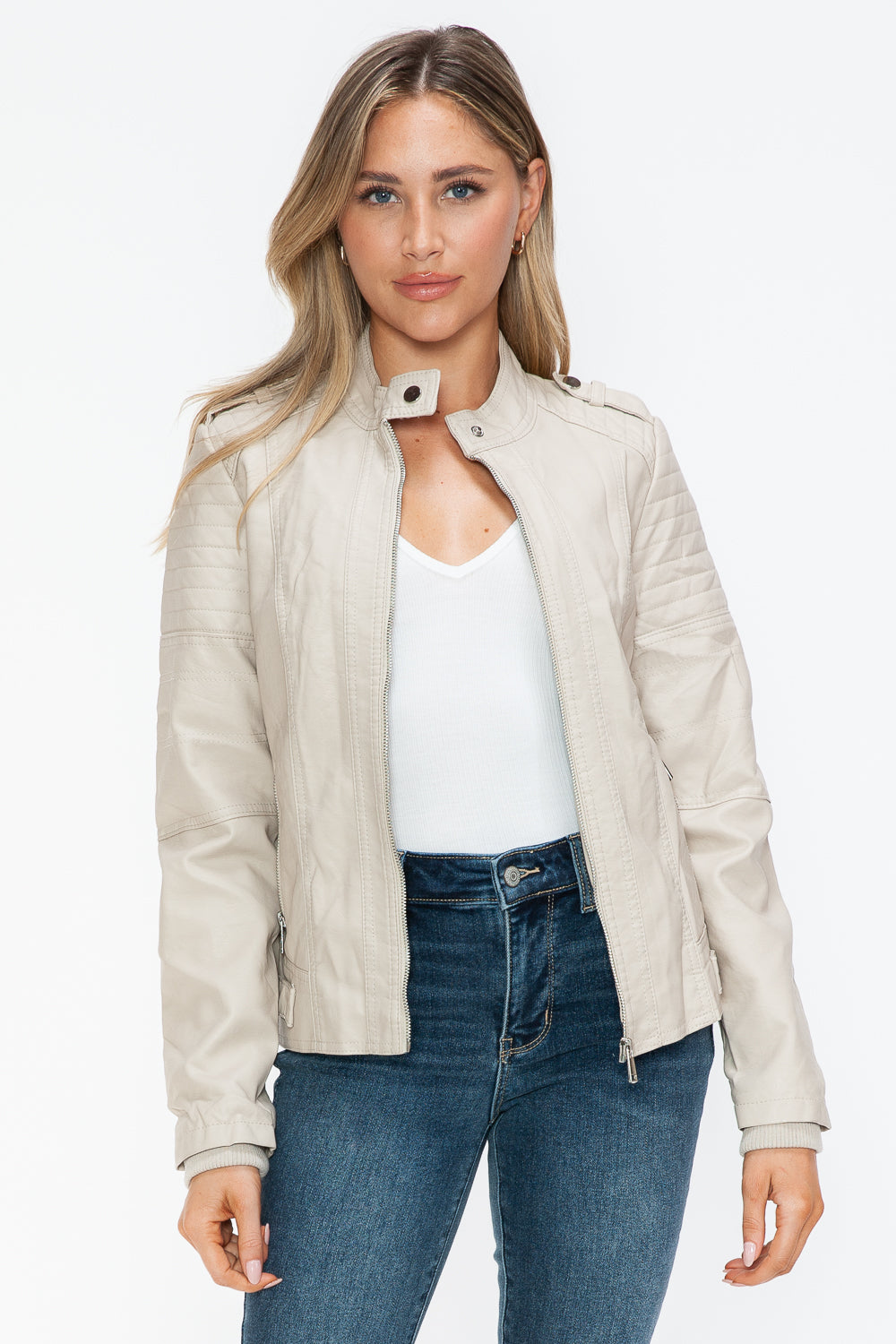 Biker Jacket with Side Zip Pockets