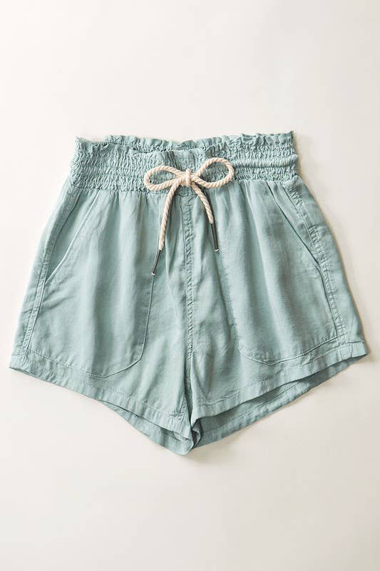 ROPE DRAWSTRING TENCEL SUMMER SHORTS | Shop Webbi