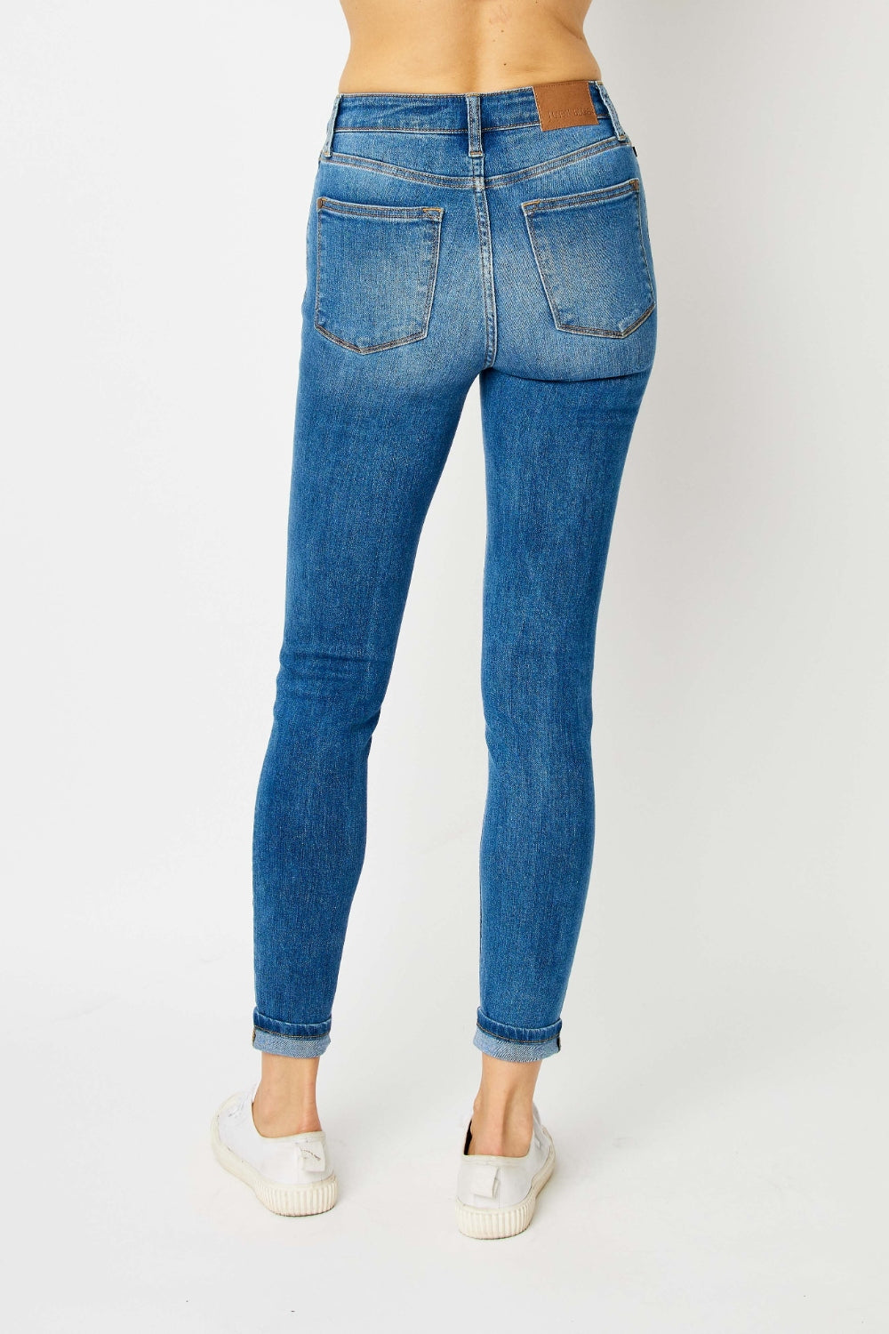 Judy Blue Full Size Cuffed Hem Low Waist Skinny Jeans | Shop Webbi